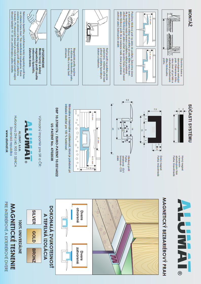 Montážny manuál pre interierový magnetický prah